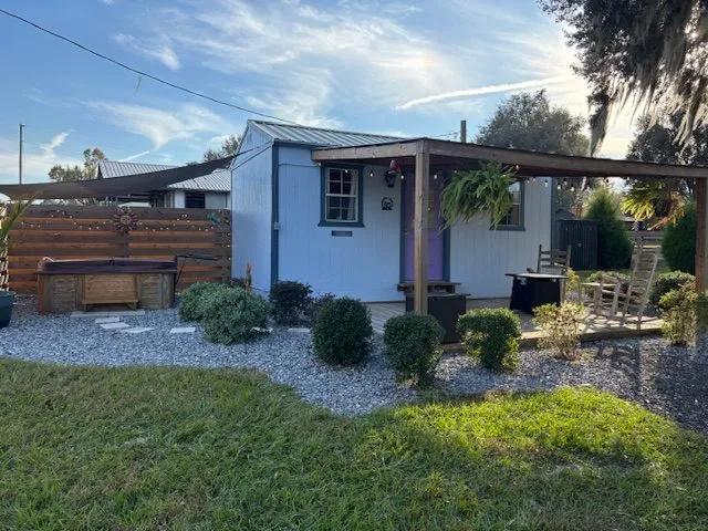 Peace Cottage garden and porch seating